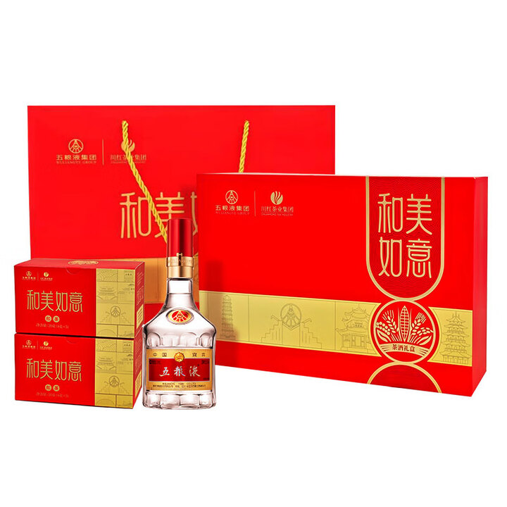 川红和美如意茶酒礼盒装 红茶20g*2+第八代50mL*1父...