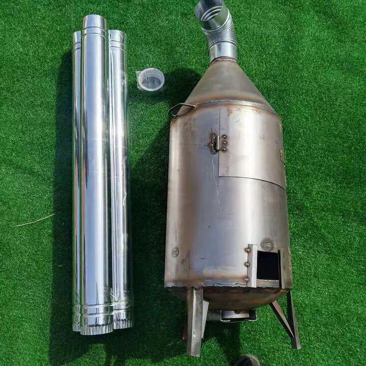 大棚加温配套养殖木材草炉取暖炉煤炭冬季烧水升温多用炉子 直径40cm高1米加厚款+4米烟囱+弯