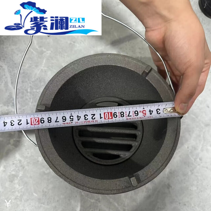 何健弓生铁铸铁碳炉网红围炉煮茶煲汤户外烧烤炉取暖家用生铁小火 纯生铁铸铁小碳炉小号炉直径