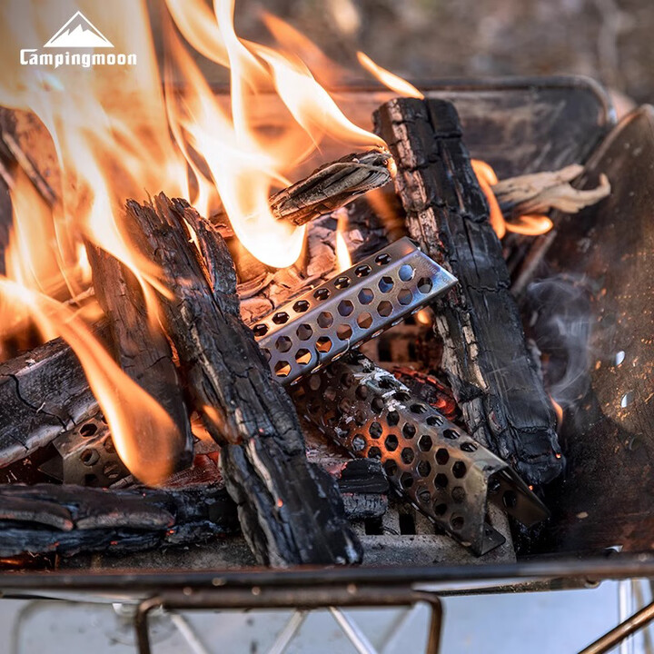 CAMPINGMOON柯曼焚火台通用柴禾露营焚火辅助神器不锈钢篝火助燃加速器 【A4-CL】大号柴禾助燃器1根