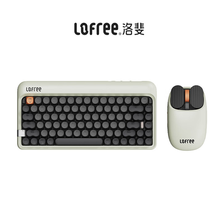 【洛斐(LOFREE)1970S橄榄键鼠套装】洛斐(Lofree)新圆点橄榄键鼠套装机械键盘无线蓝牙三模1970S系列复古【行情 报价 价格 ...