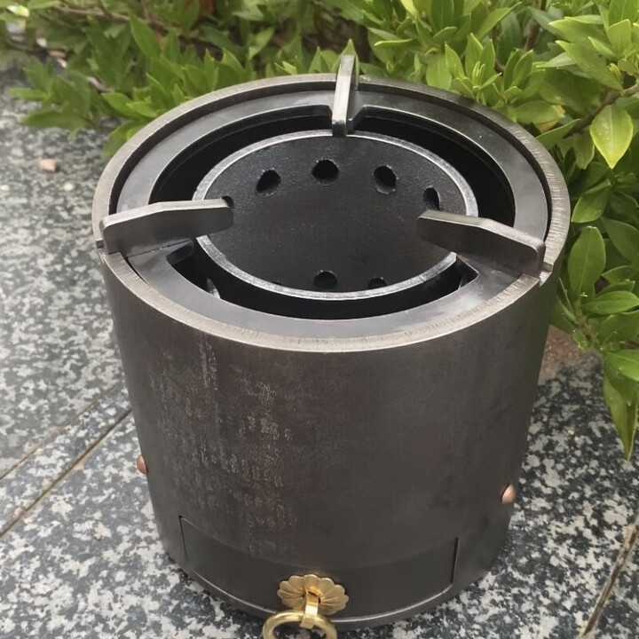 山头林村抖音同款炭火炉复古取暖铸铁小圆炉气化户外炭茶炉便携式小钢 内胆直径11.5厘米高度8厘米(1斤)