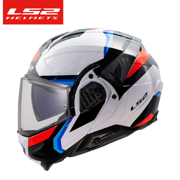 LS2头盔摩托车头盔夏季碳纤维头盔双镜片揭面盔半盔骑士装备FF910 闪光白-兰红堡垒 XXL【图片 价格 品牌 报价】-京东