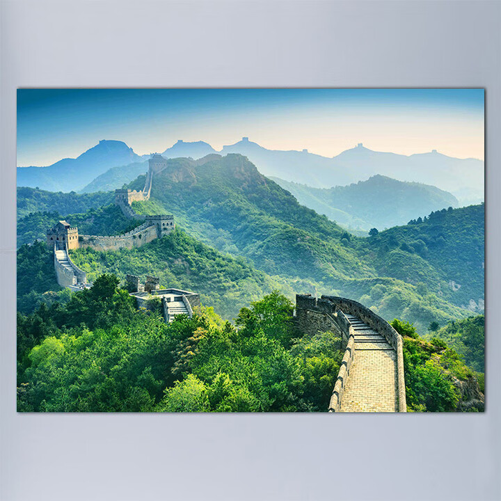 万里长城靠山图客厅背景墙贴风景山水壁画办公室玄关书房有山无水 背胶（背面带胶，撕掉可贴） 150×100厘米,万里长城 1000【图片 价格 ...