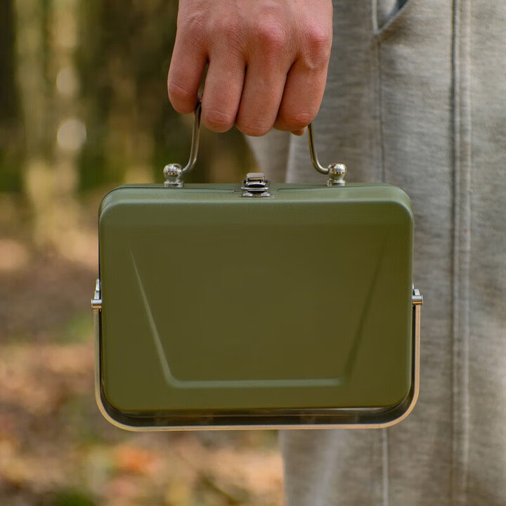 户外折叠烧烤炉不锈钢便携式迷你烧烤架小型木炭烤肉套装露营家用 绿色烤炉 小号