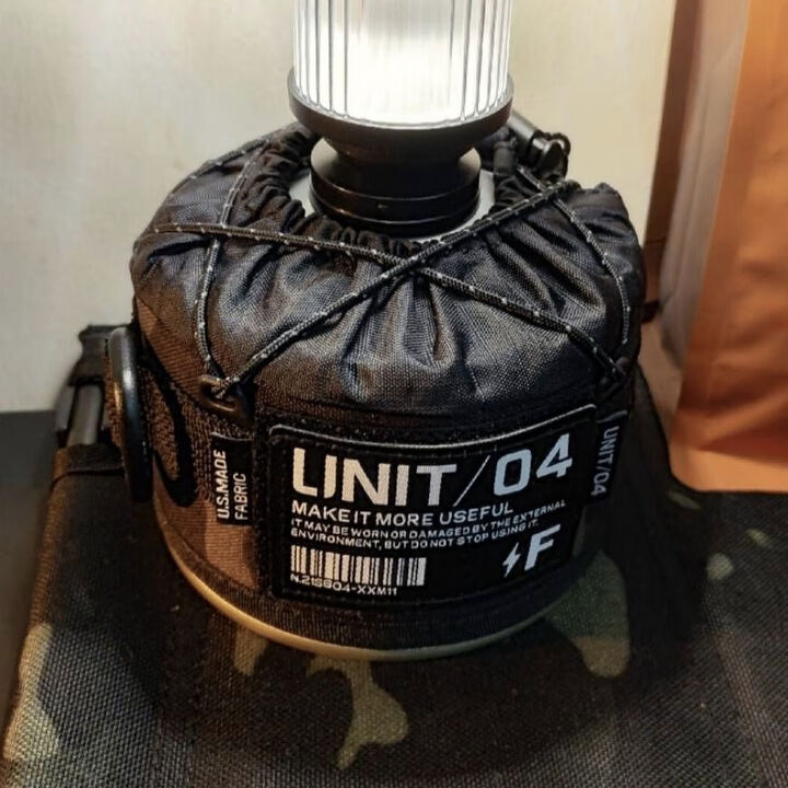 UNIT04战术黑化迷彩军事化露营230g扁气罐高山罐保护气罐套 彩230g气罐套送2张04魔术贴