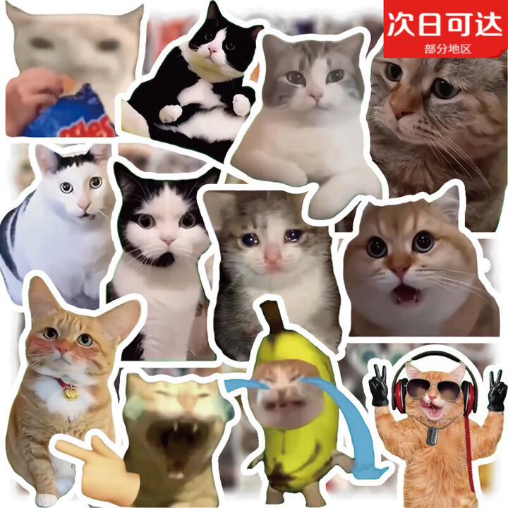 砚尘300张猫meme贴纸可爱搞笑鬼畜猫咪ins风表情包梗图素材手账本贴画 100张贴纸高清印刷【图片 价格 品牌 报价】-京东