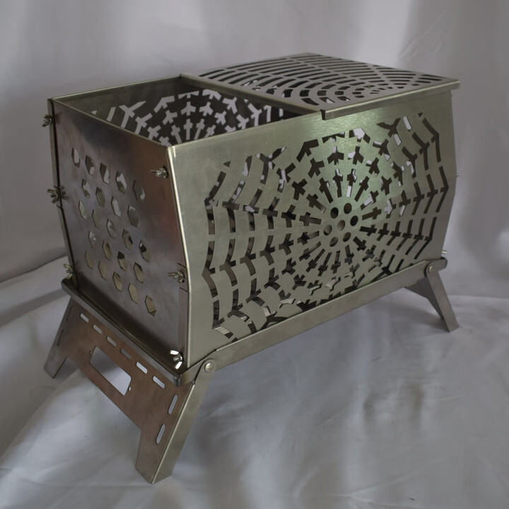 草木犀新品不锈钢焚火台新型焚火盒木柴家用出租火台分拆式折新款篝火台
