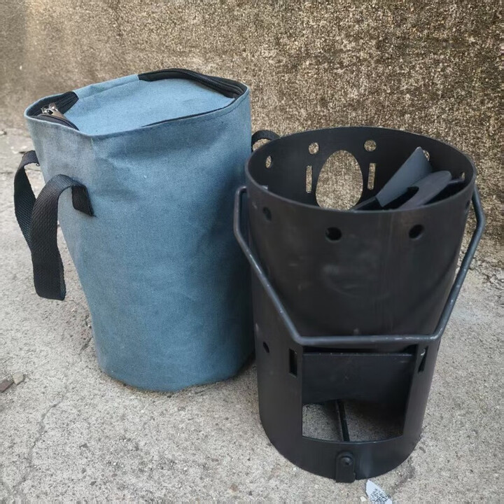 柏潮无烟柴火炉户外便携式第四代火箭炉家用加厚柴火炉灶新款特厚露营 2025款/便携式火箭炉2.0厚带收纳包