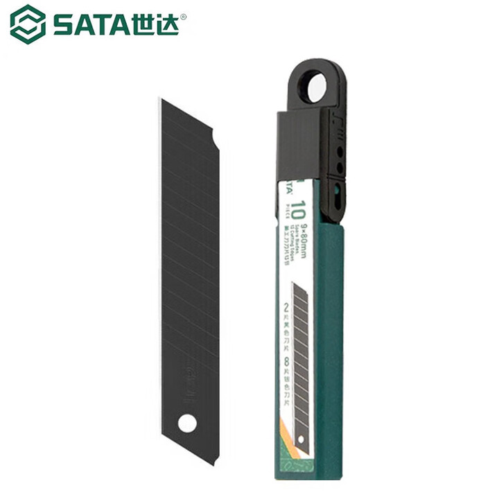 世达(SATA)93424A 9mm锌合金美工刀安全开箱刀裁纸刀金属柄推钮刀架直刃 10件套刀片13节9x80MM 05671【图片 价格 ...