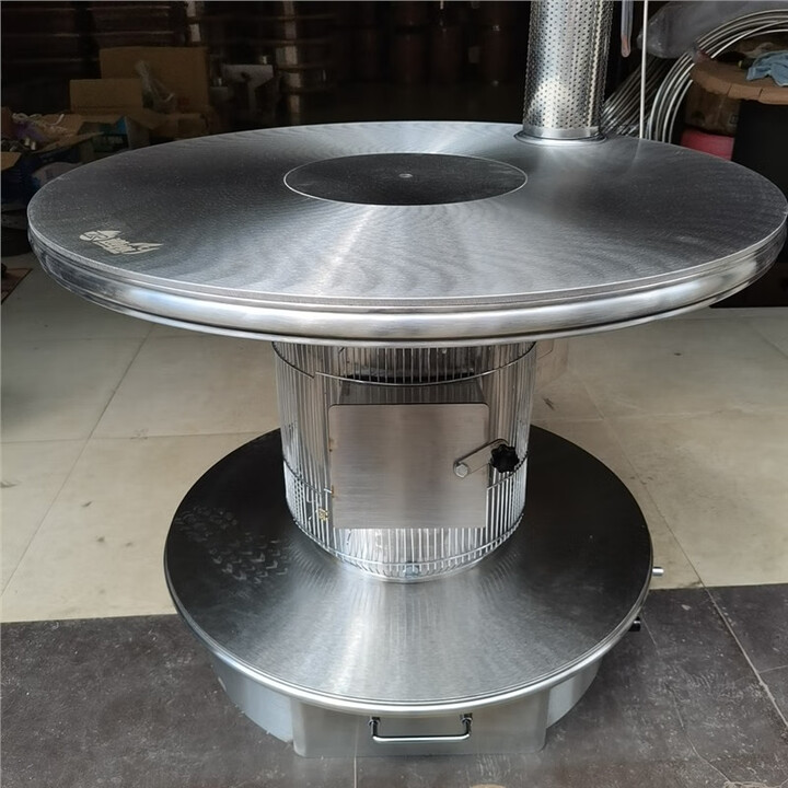 贵州回风炉遵义南北炉不锈钢煤炭炉燃煤炉无烟无尘气化炉家用 柴煤两用圆形90 烤箱款 炉面8个厚