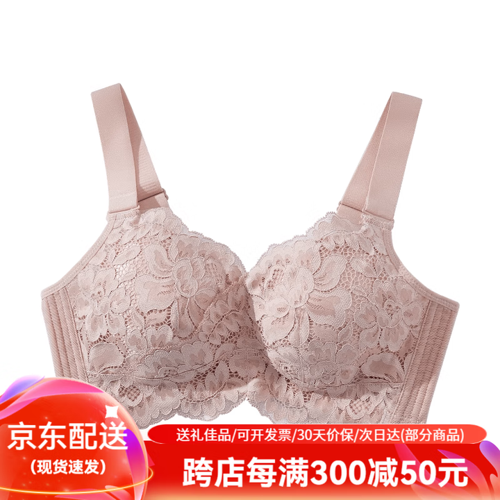 都市丽人内衣大胸显小收副乳聚拢防下垂蕾丝全杯大码女士文胸罩 【网纱小花杯】藕粉 90E【图片 价格 品牌 报价】-京东