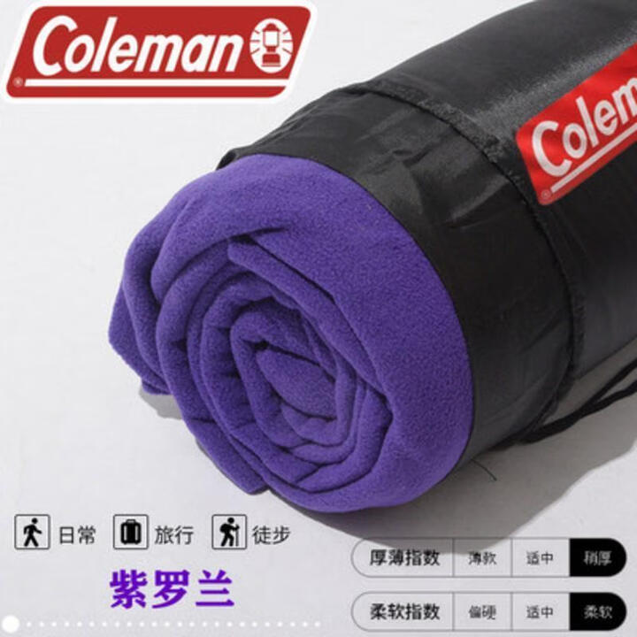 Coleman美国抓绒睡袋信封式午休科勒曼内胆摇粒绒户外旅行保暖睡袋 COLEMAN中厚款(藏青色)