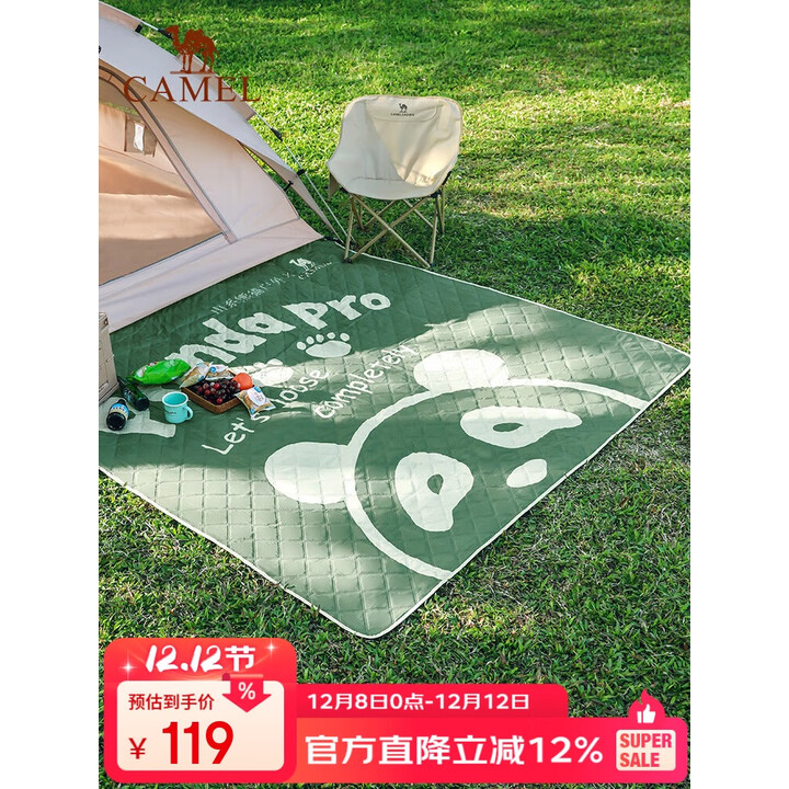 骆驼（CAMEL）野餐垫户外露营帐篷防潮垫郊游野炊防水坐垫地垫地布加厚 P001B