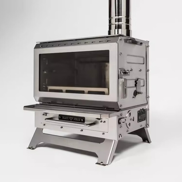 黑固2024年新款壁炉S1轻量化露营取暖炉户外柴火炉烧烤煮茶观火炉 小壁炉S1_白金款