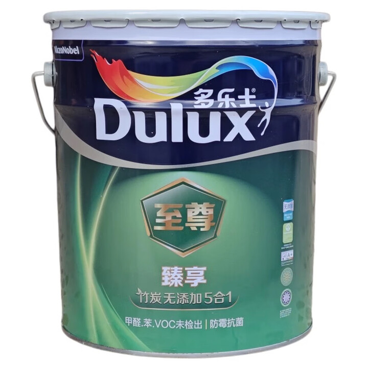 多乐士(Dulux)至尊臻享竹炭无添加净味5合1易擦净家装内墙白色环保乳胶漆18升 18升至尊面漆【图片 价格 品牌 报价】-京东