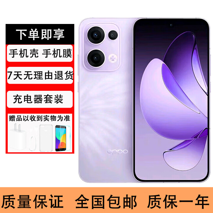 OPPOReno13 IP69满级防水  超美小直屏AI高清展机实况照片 蝴蝶紫 16GB+512GB 单机+第三方品牌充电器+店保1年
