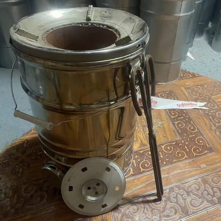 芮帕不锈钢煤球i炉灶蜂窝煤炉子老式用取暖炭炉农村柴炉i灶烤火 木炭 大号不锈钢炉烧3个12厘米宽煤球