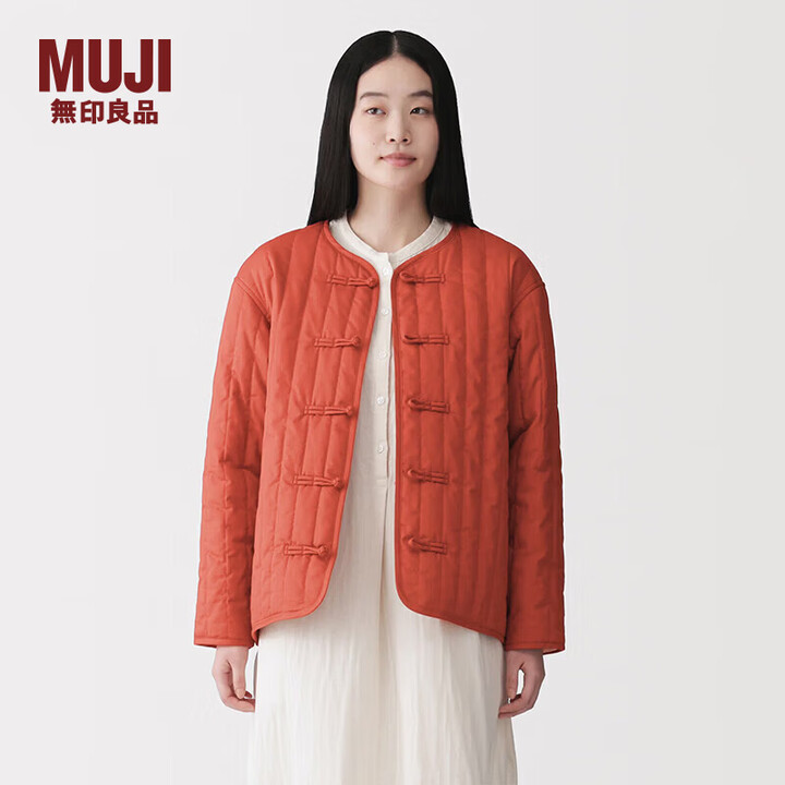 MUJI 女式木棉混盘扣棉服夹克外套女款女装棉衣新中式26年 BD12HA6S 砖红色 S (155/80A)【图片 价格 品牌 报价】-京东