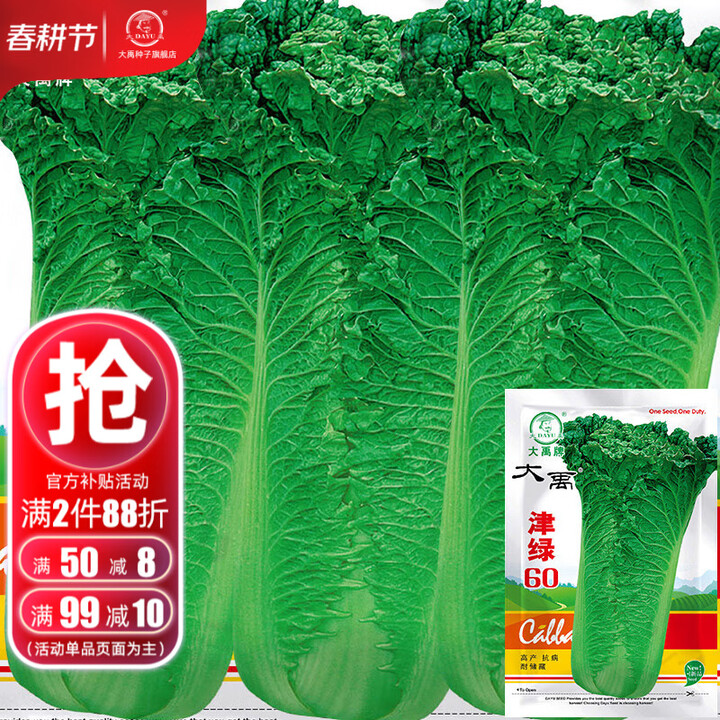 大禹青麻叶大白菜种子大全农科院黄心天津绿青口早熟绍菜籽冬储春季 津绿60青麻叶白菜种子15g5袋【图片 价格 品牌 报价】-京东