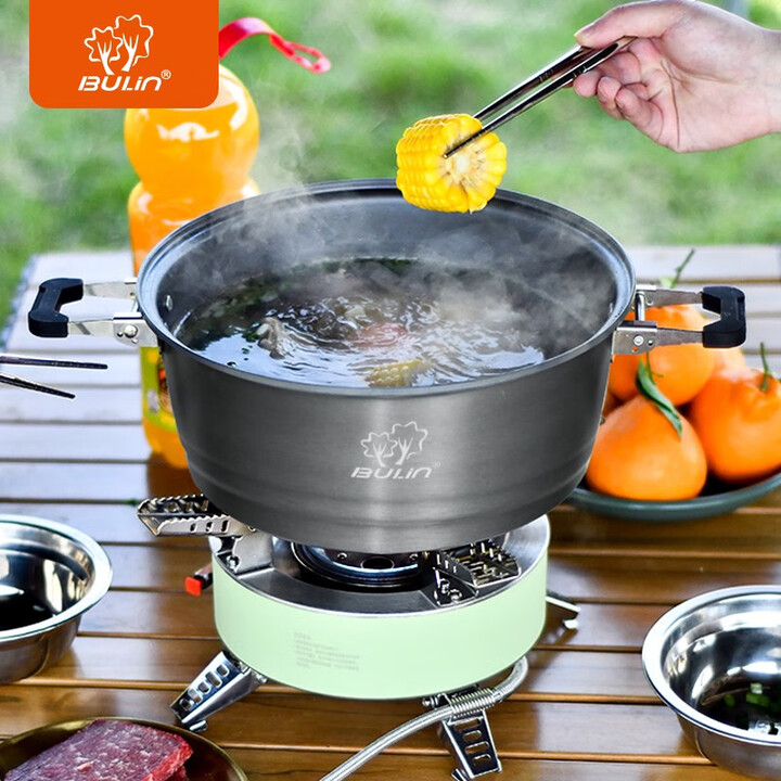 步林（BULin）户外火锅6L大容量加厚平底大肚锅便携多人露营野餐单锅煮锅 6L大肚锅