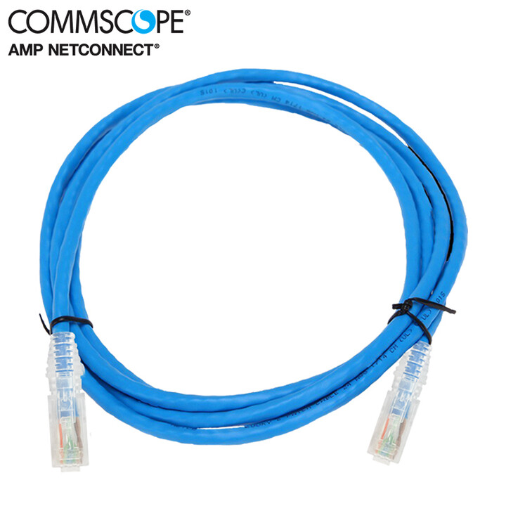 AMP NETCONNECT安普 AMP 六类非屏蔽千兆网络跳线成品网线 蓝色 NPC06UVDB-BL 99英尺NPC06UVDB ...