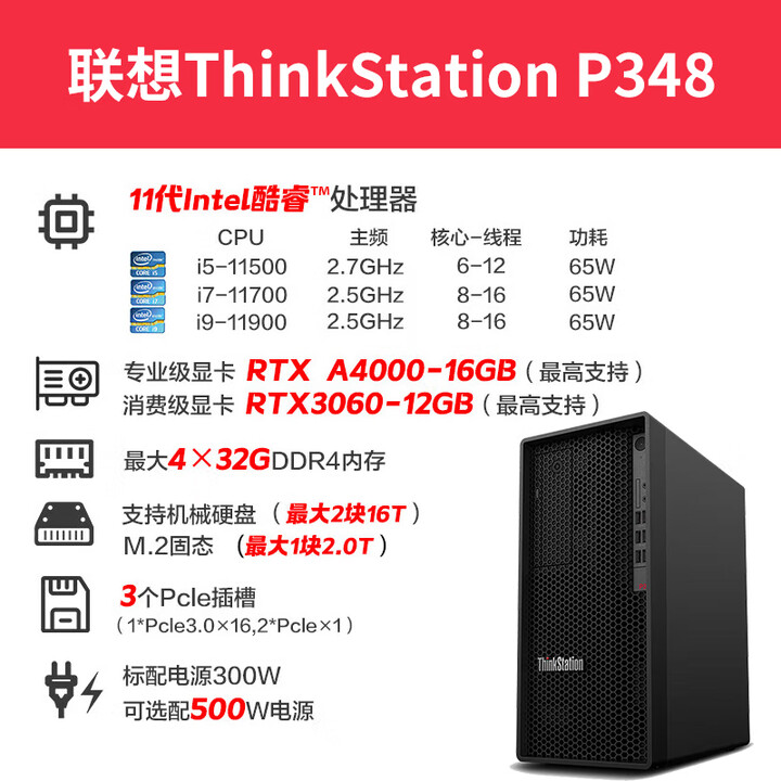 【联想(Lenovo)P348】联想工作站P348 i7 16GB内存512G RTX3060显卡+显示器SSD固态+2TB【行情 报价 价格 ...