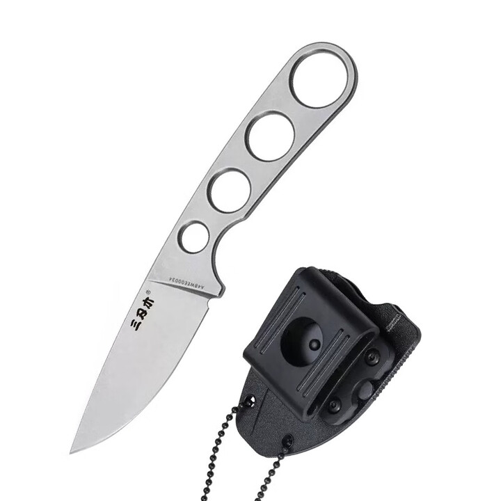 三刃木户外刀便携高硬度一体龙骨开刃锋利潜水鱼刀生存冷兵器 直刀 7130FUF-SF银色