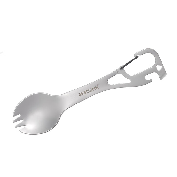 鸿丰（GRAND HARVEST）五合一户外不锈钢餐具叉勺便携多用露营野餐装备食品级汤勺叉子 多功能五合一叉勺