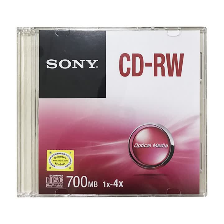 索尼（SONY） CD-RW 单片盒装可重复刻录CD-R光盘可擦写700M CD-RW 单片盒装 1片【图片 价格 品牌 报价】-京东