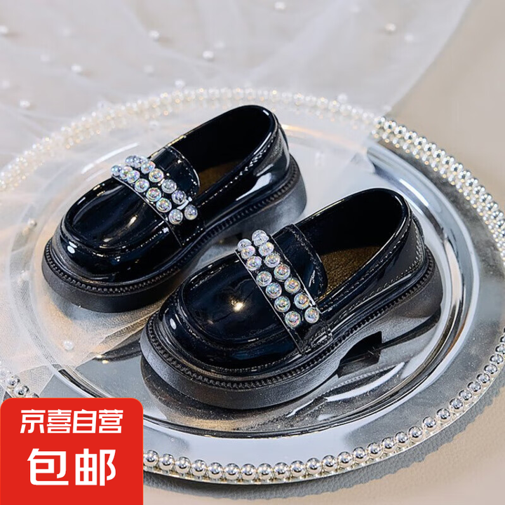 女童小皮鞋2025春秋新款儿童宝宝演出鞋英伦小女孩防滑黑色公主鞋黑色