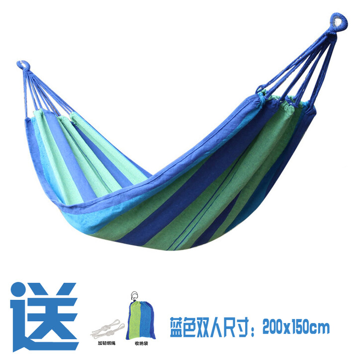 FLYVII吊床户外露营秋千大人儿童野营室内家用吊床宿舍寝室学生吊床   双人蓝色