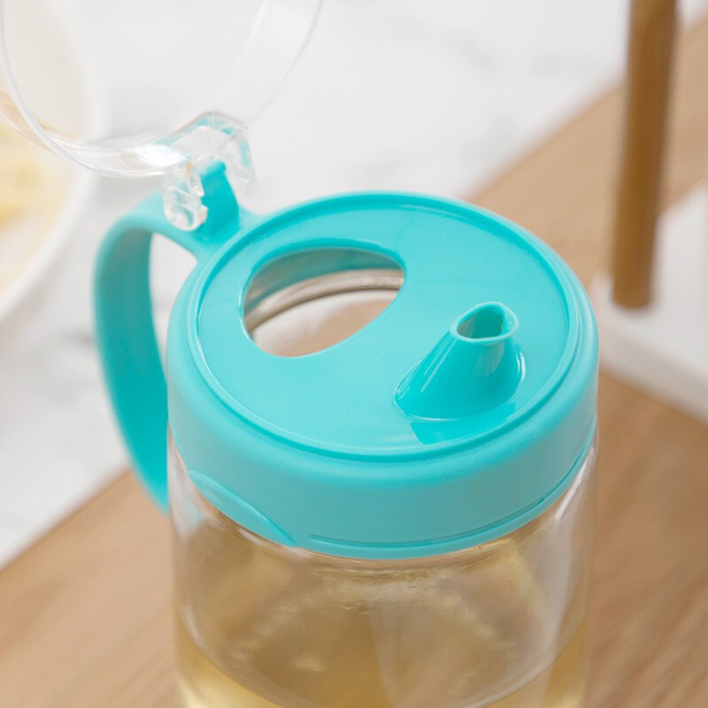 茶花（CHAHUA） 茶花油壶玻璃防漏厨房用品装塑料调味瓶醋瓶酱油瓶套装375m 【15*7.9cm】灰色