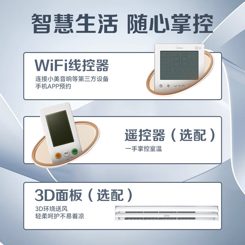 美的（Midea）中央空调风管机一拖一3匹+1.5匹全直流变频一级能效家用乐享三代KFR-72T2W/B3DN1-LX(1)Ⅲ