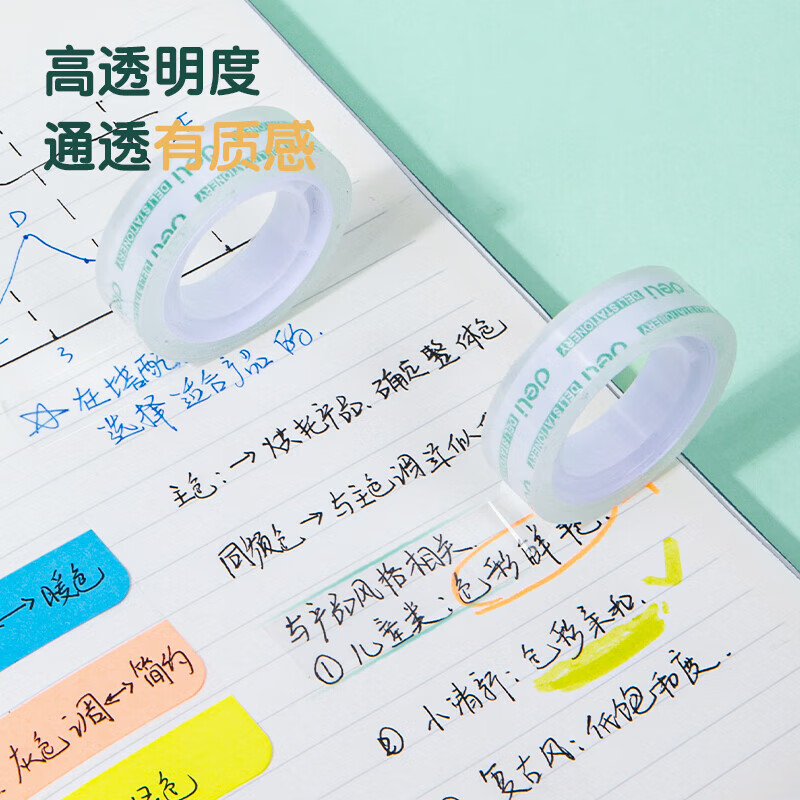 得力易撕透明高粘文具胶带/小胶带12mm*18m 6卷/筒装 办公用品 30029