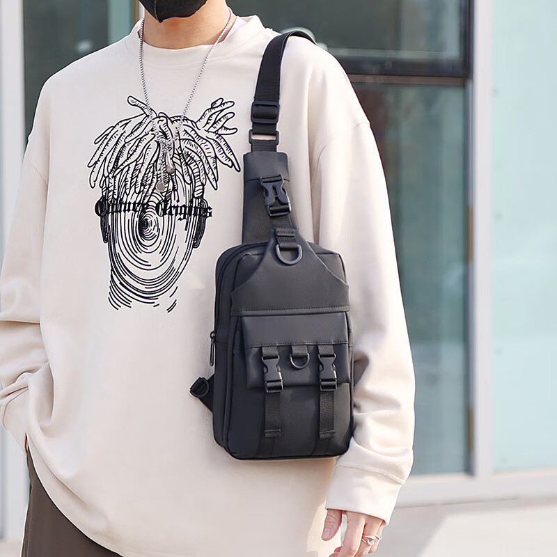 酷龙达户外休闲大容量胸包斜挎包时尚斜背包学生单肩包男生女生简约腰包 CLD-B24511款