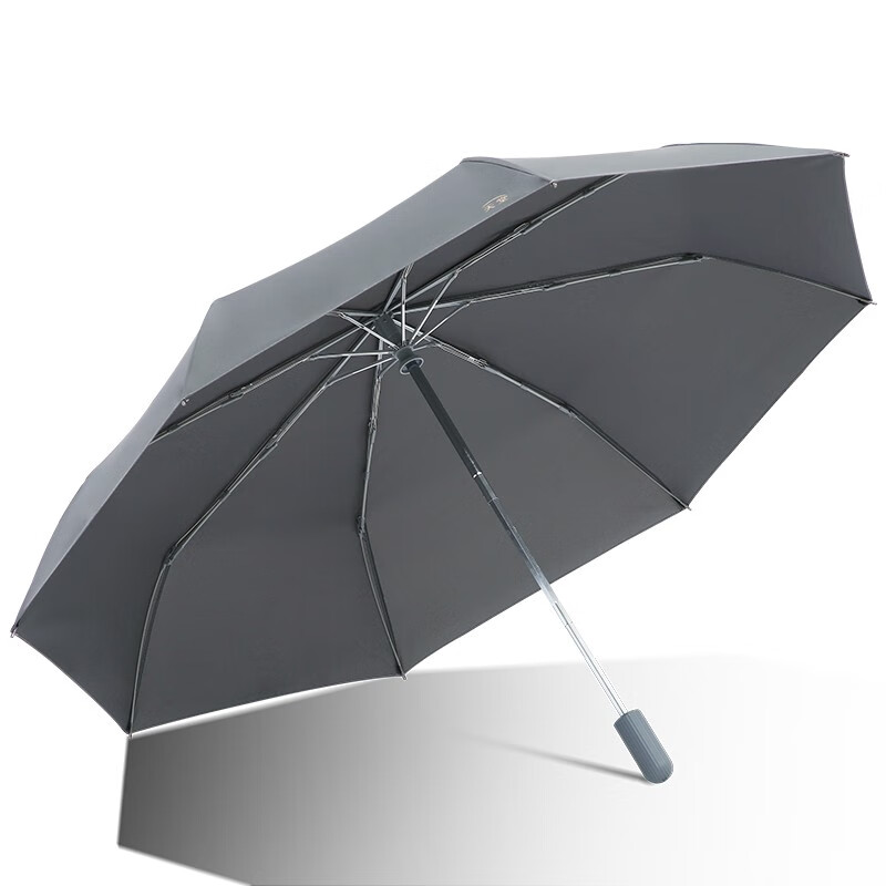 天堂伞全自动一键开收纯色三折叠便携商务风晴雨两用伞男女士 摩登灰