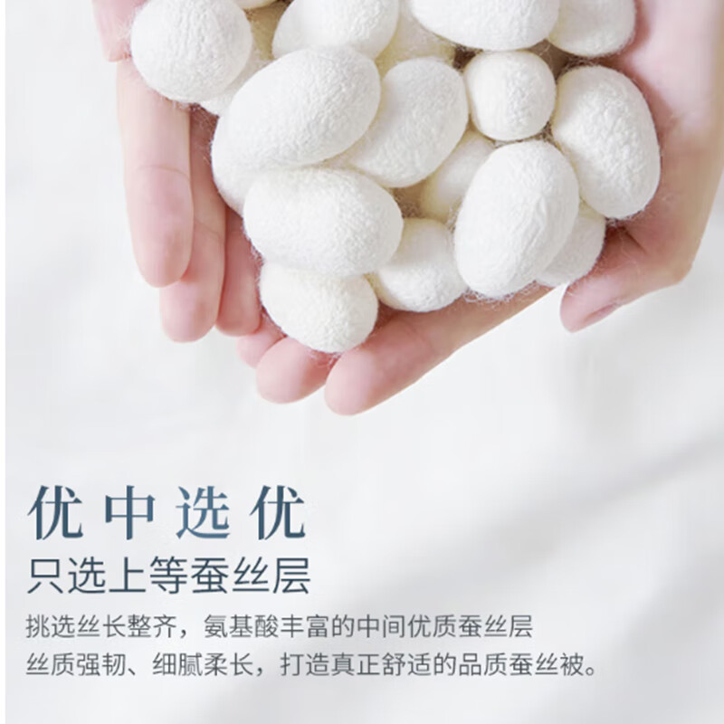 富安娜蚕丝被子 100%蚕丝子母被二合一四季加大双人空调被芯(230*229cm)