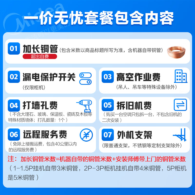 美的（Midea）新能效 旋耀 2匹智能家电变频冷暖壁挂式 三级能效 KFR-50GW/N8MXA3 一价无忧（包5米铜管）