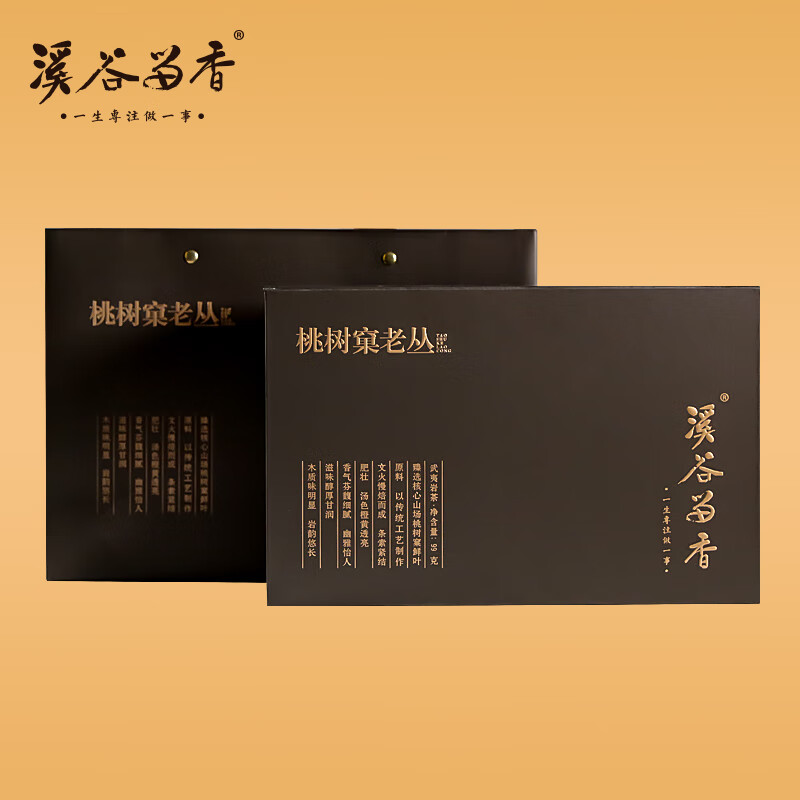 溪谷留香茶书院纪念款真脉系列桃树窠老丛水仙武夷岩茶丛味显礼盒装99g