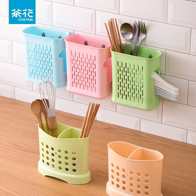 茶花（CHAHUA） 茶花筷子架筷笼家用厨房餐具筷子筒塑料沥水筷笼架 2510颜色随机1个