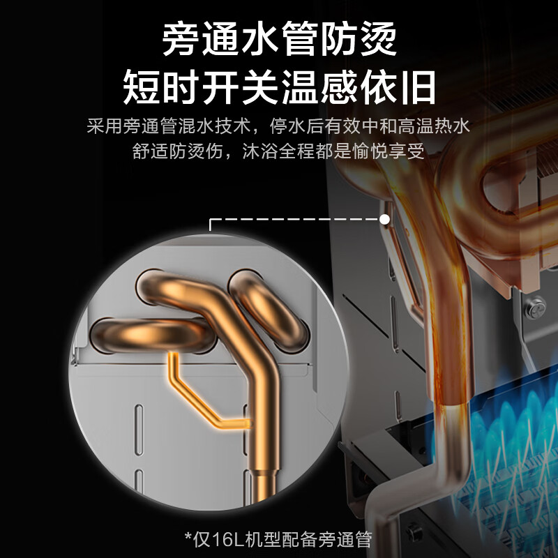 美的（Midea）16升燃气热水器天然气水伺服智控增压恒温ECO节能磁净化健康洗JSQ30-MK6