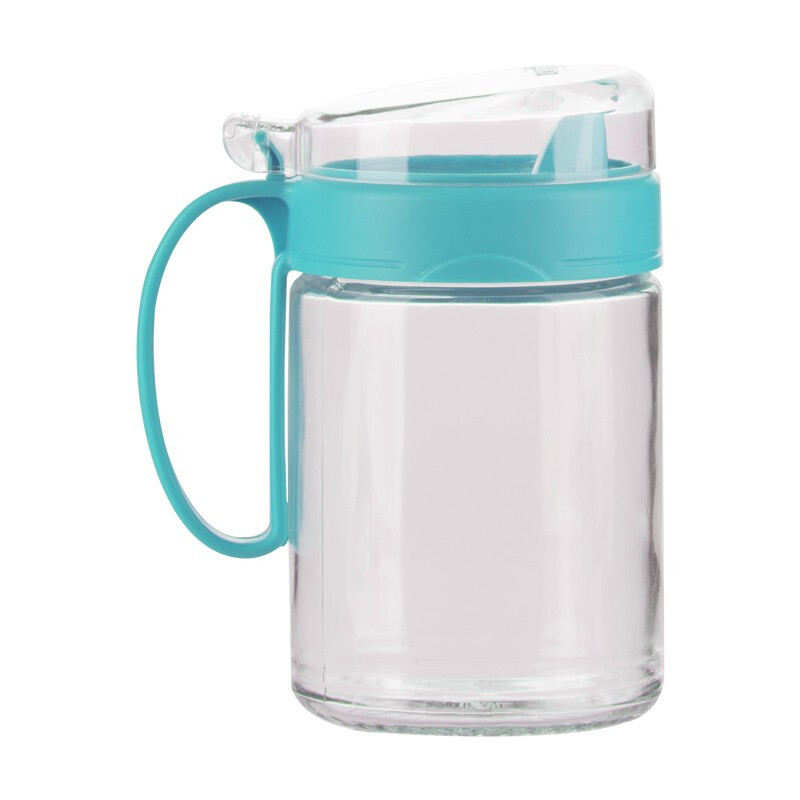 茶花（CHAHUA） 茶花油壶玻璃防漏厨房用品装塑料调味瓶醋瓶酱油瓶套装375m 【15*7.9cm】灰色