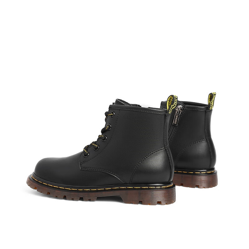 百丽抽绳设计马丁靴女商场同款舒适短靴3IJ44D92 黑色-薄绒 34