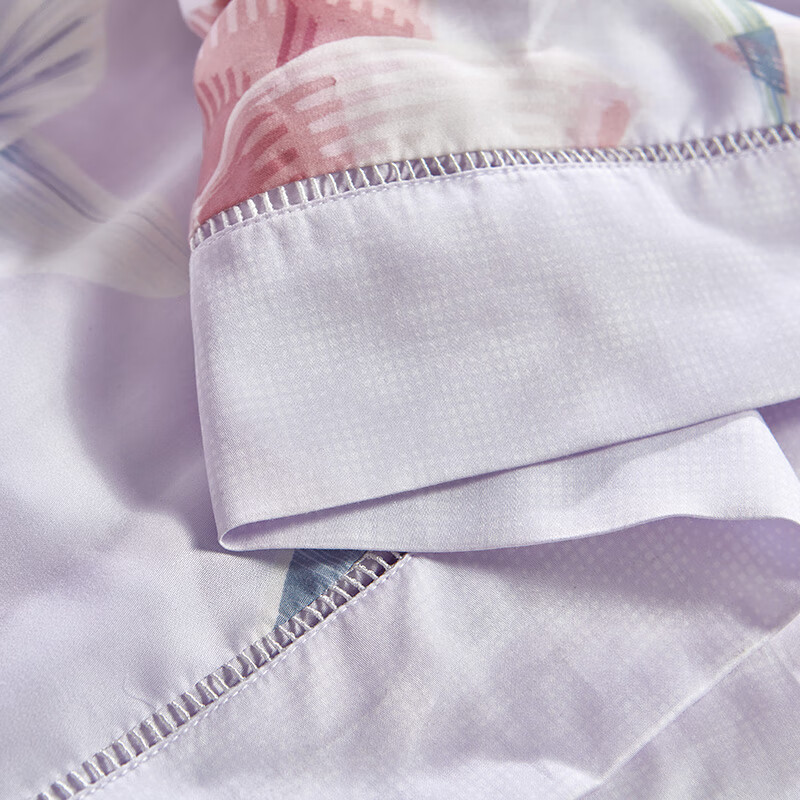 [线下同款]富安娜（FUANNA）莱赛尔印花水洗蚕丝夏被\花叶浮绘1.8m床（230*229cm）