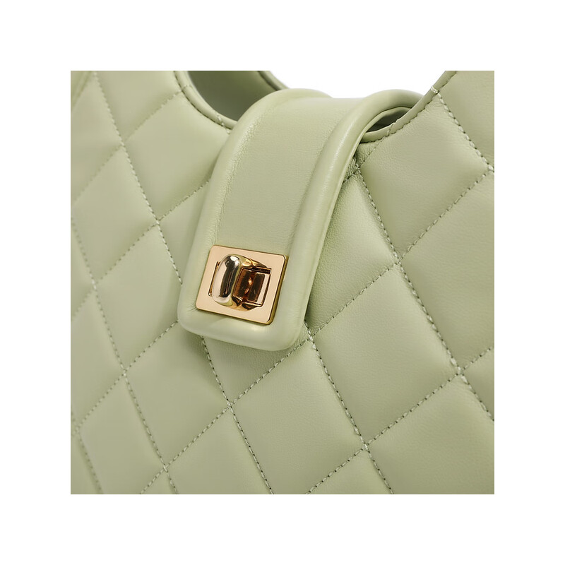 百丽包包女2023夏季新款简约通勤大容量绗缝腋下包X9096BX3 绿色 F