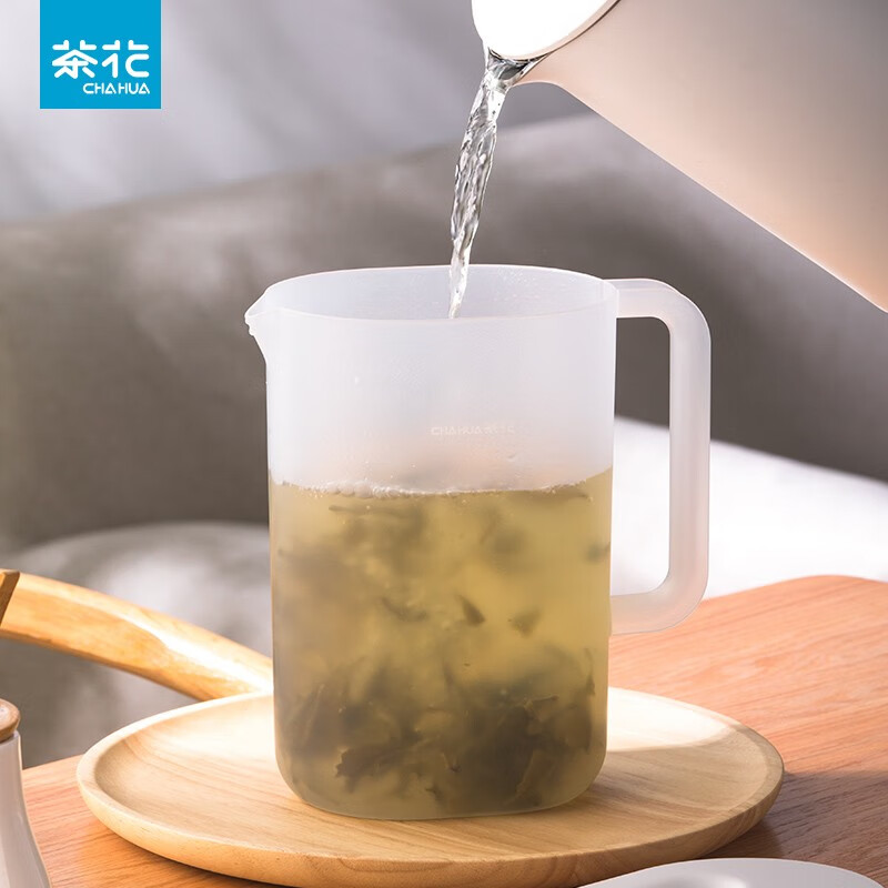 茶花（CHAHUA）茶花冷水瓶 塑料大容量透明凉水杯凉水瓶果汁壶冷饮瓶 【2.2L】优乐凉水壶L-透明绿