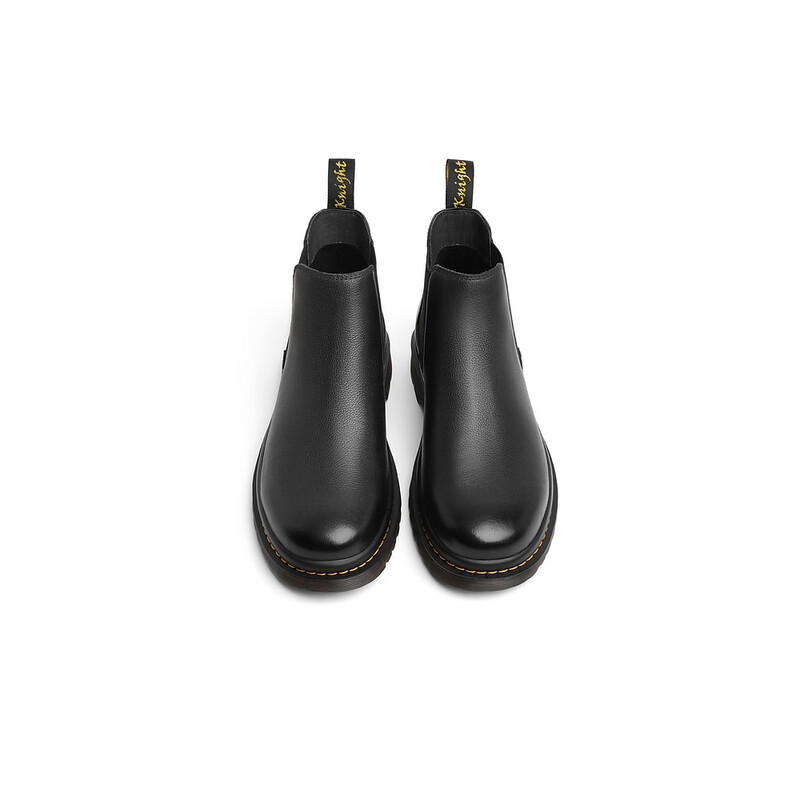 百丽休闲靴男2023冬季新款英伦风切尔西靴马丁烟筒靴加绒A1265DD3 黑色-单里 43