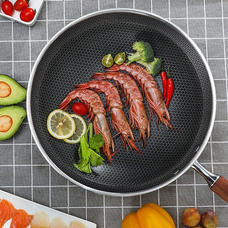 康巴赫（KBH）炒锅炒菜锅风味蜂窝炒锅32cm电磁炉通用CFW32D12