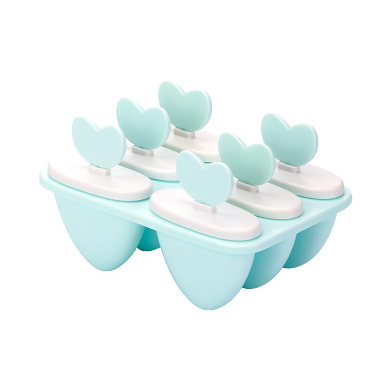 茶花（CHAHUA） 茶花PP塑料冰棒模具冰棍模冰棒模型自制雪糕冰淇淋模具 2组12支_桃心小可爱